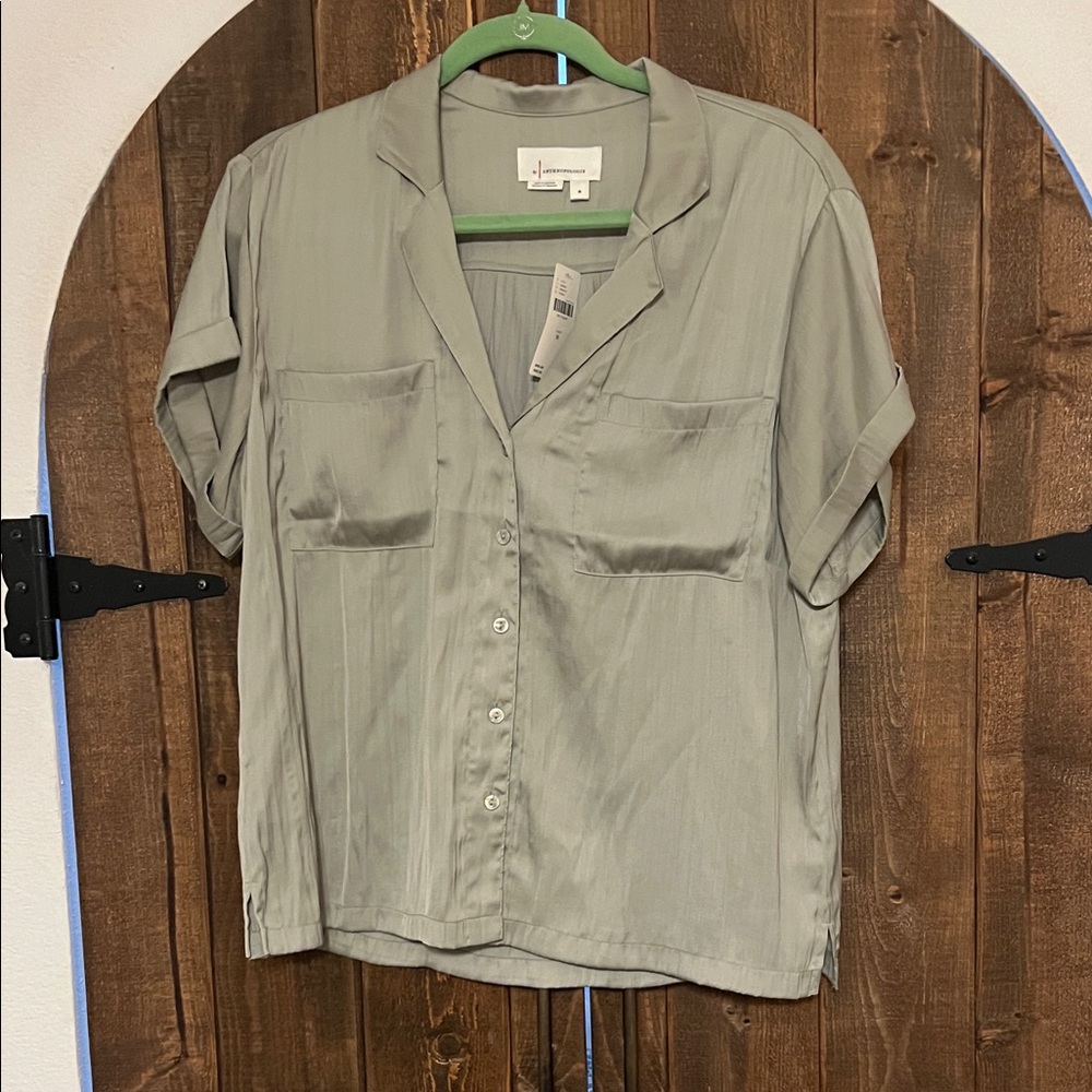 Anthropologie Gray Blouse